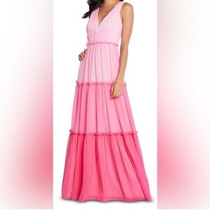 Aidan Mattox Barbie Pink Ruffle Tier Dress